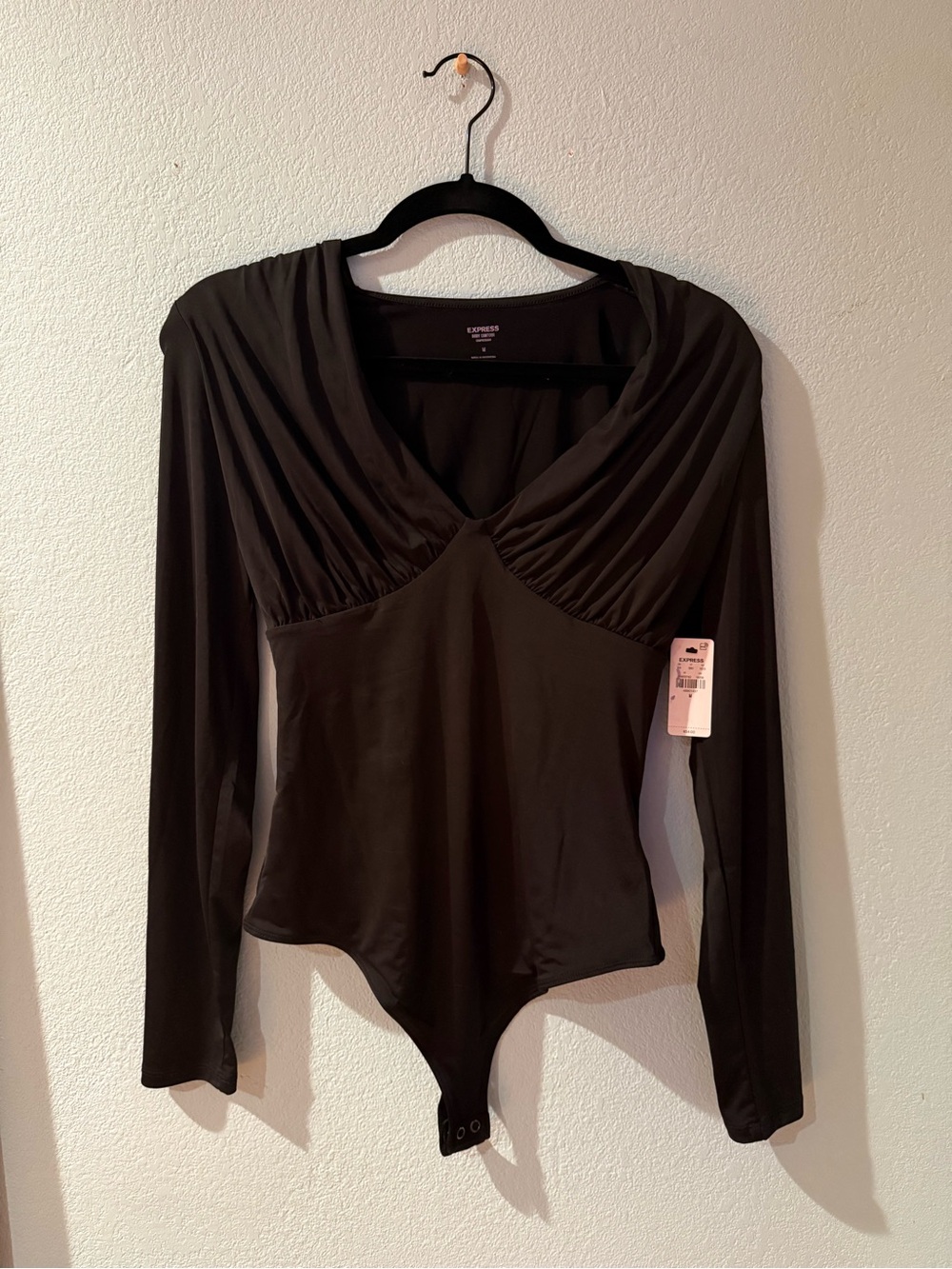 NWT Express Black Long-Sleeve Bodysuit